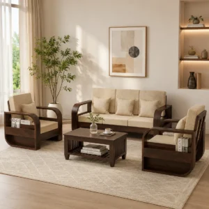 5 seater solid sheesham wood sofa