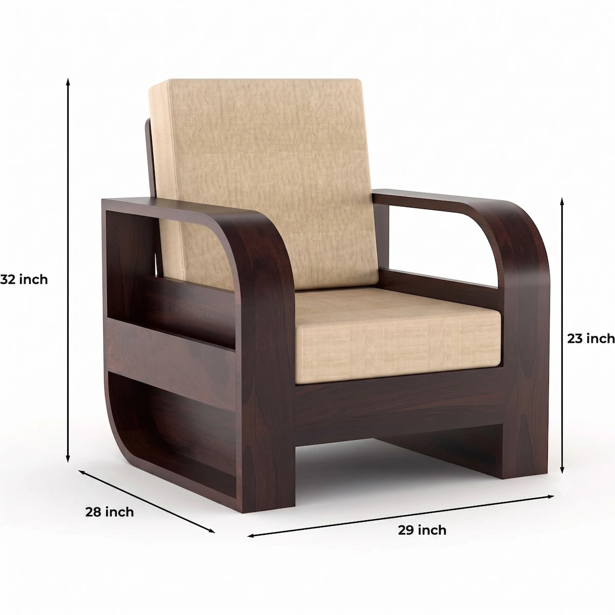 5 seater solid sheesham wood sofa dimensions
