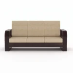 5 seater solid sheesham wood sofa front detail