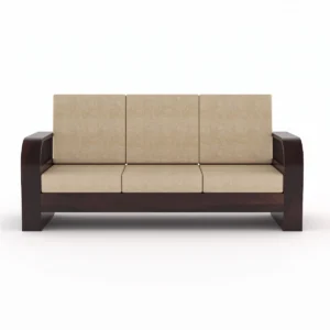 5 seater solid sheesham wood sofa front detail