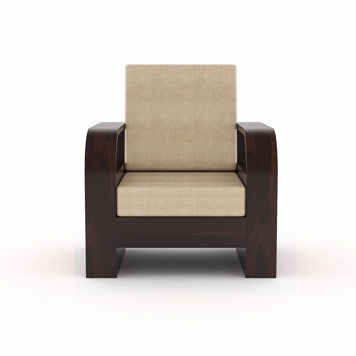 5 seater solid sheesham wood sofa front
