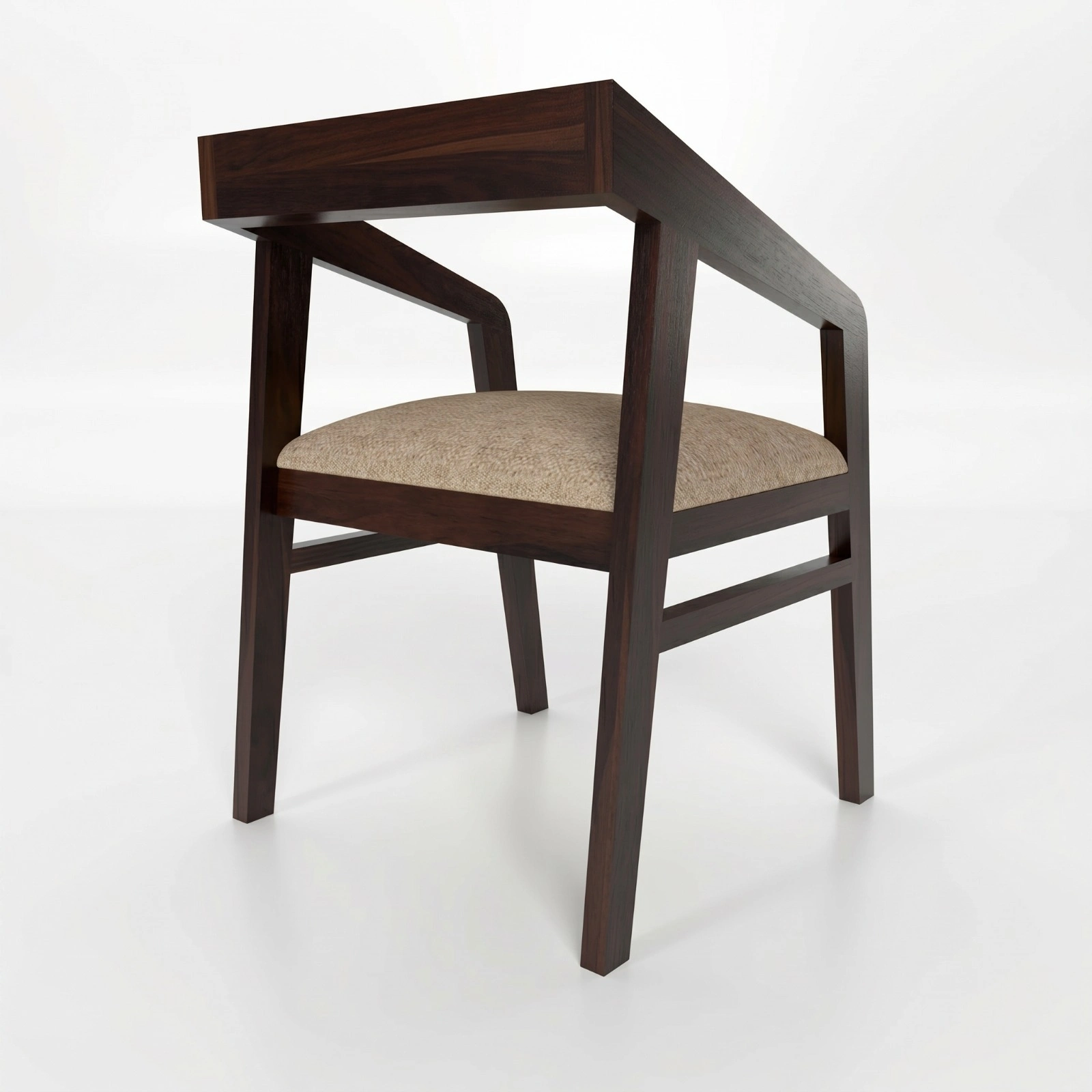 Solid Sheesham Wood Arm Chair Set of 1 for Living Room