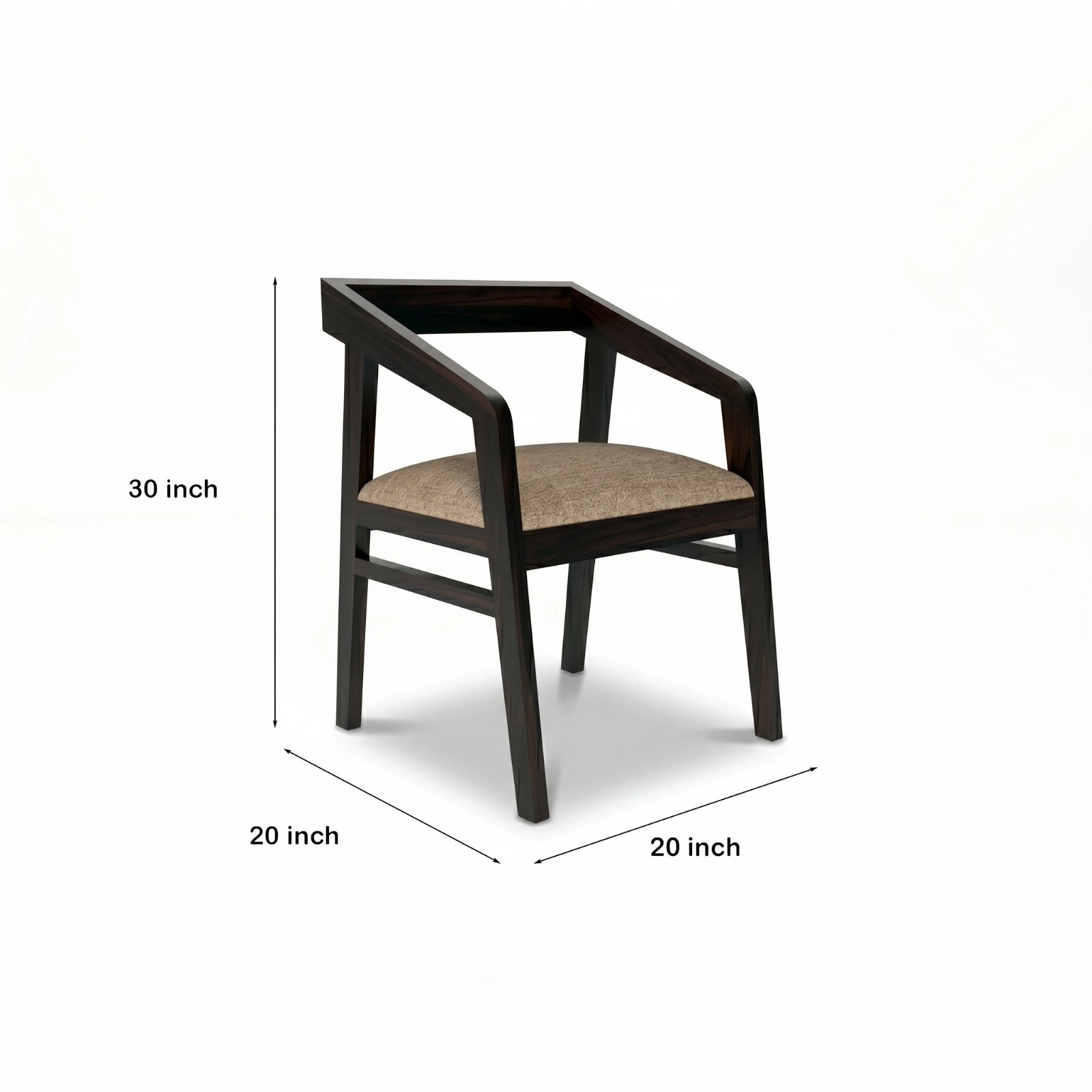 Solid Sheesham Wood Arm Chair Set of 1 for Living Room