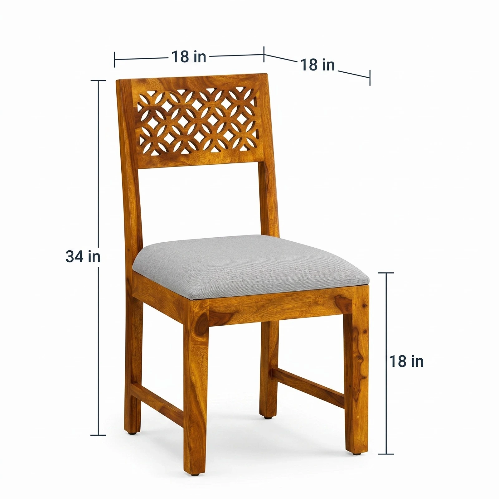 Sheesham Wooden 2 Dining Chair Set for Living Room