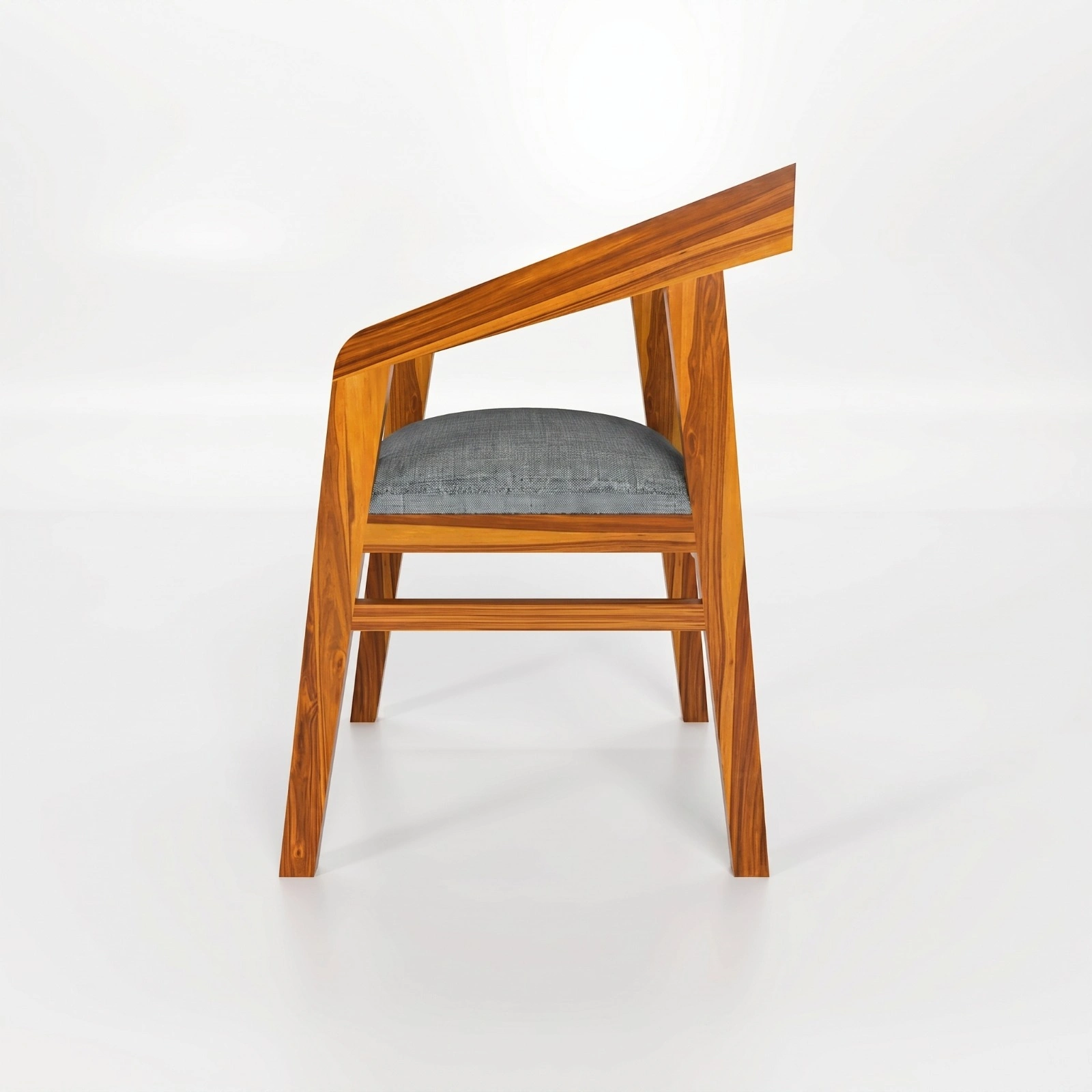 Solid Sheesham Wood Armchair for Living Room