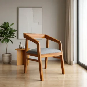 Solid Sheesham Wood Armchair for Living Room