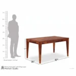 Designer Solid Wood 6 Seater Dining Table With Dimensions View