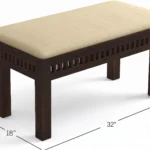 Premium 4 Seater Sheesham Wood Dining Table Cushion View With Dimensions