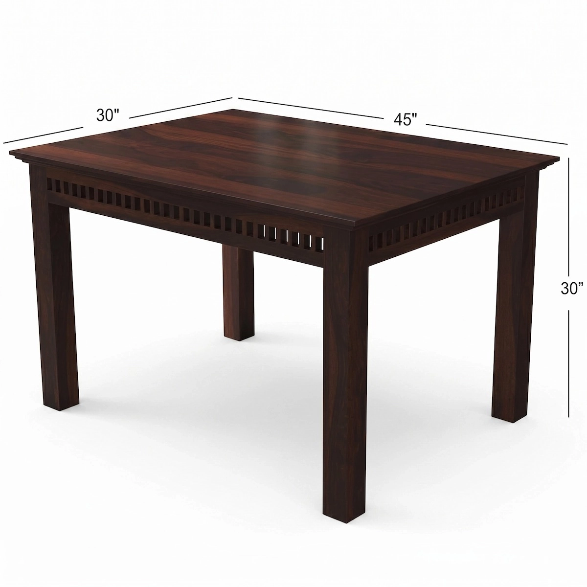 Premium 4 Seater Sheesham Wood Dining Table Dimensions View
