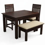 Premium 4 Seater Sheesham Wood Dining Table Close-up View