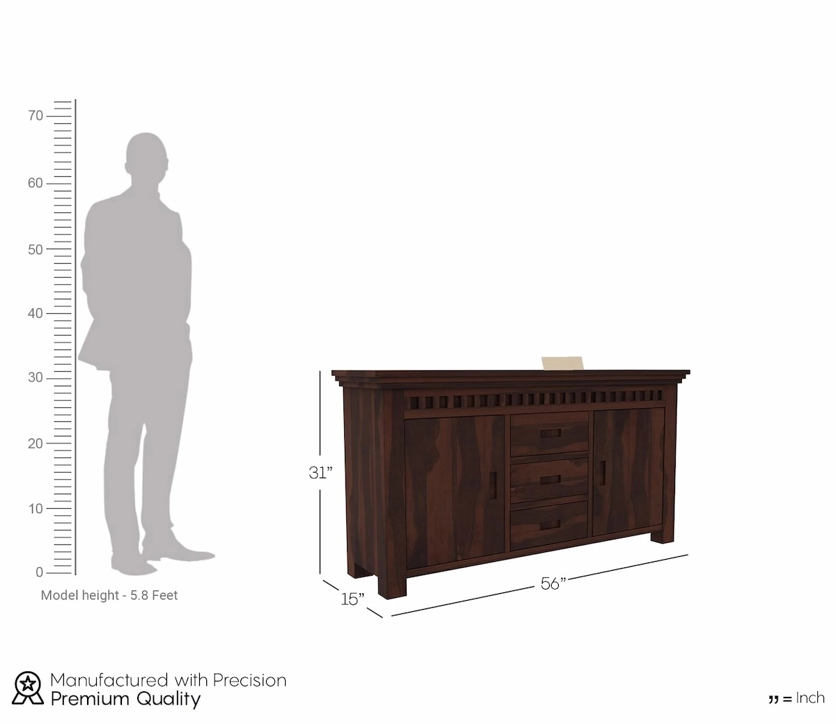 Multipurpose Storage Cabinet Dimensions View