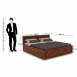 Elegant Wooden King Size Bed Dimensions and Measurement View