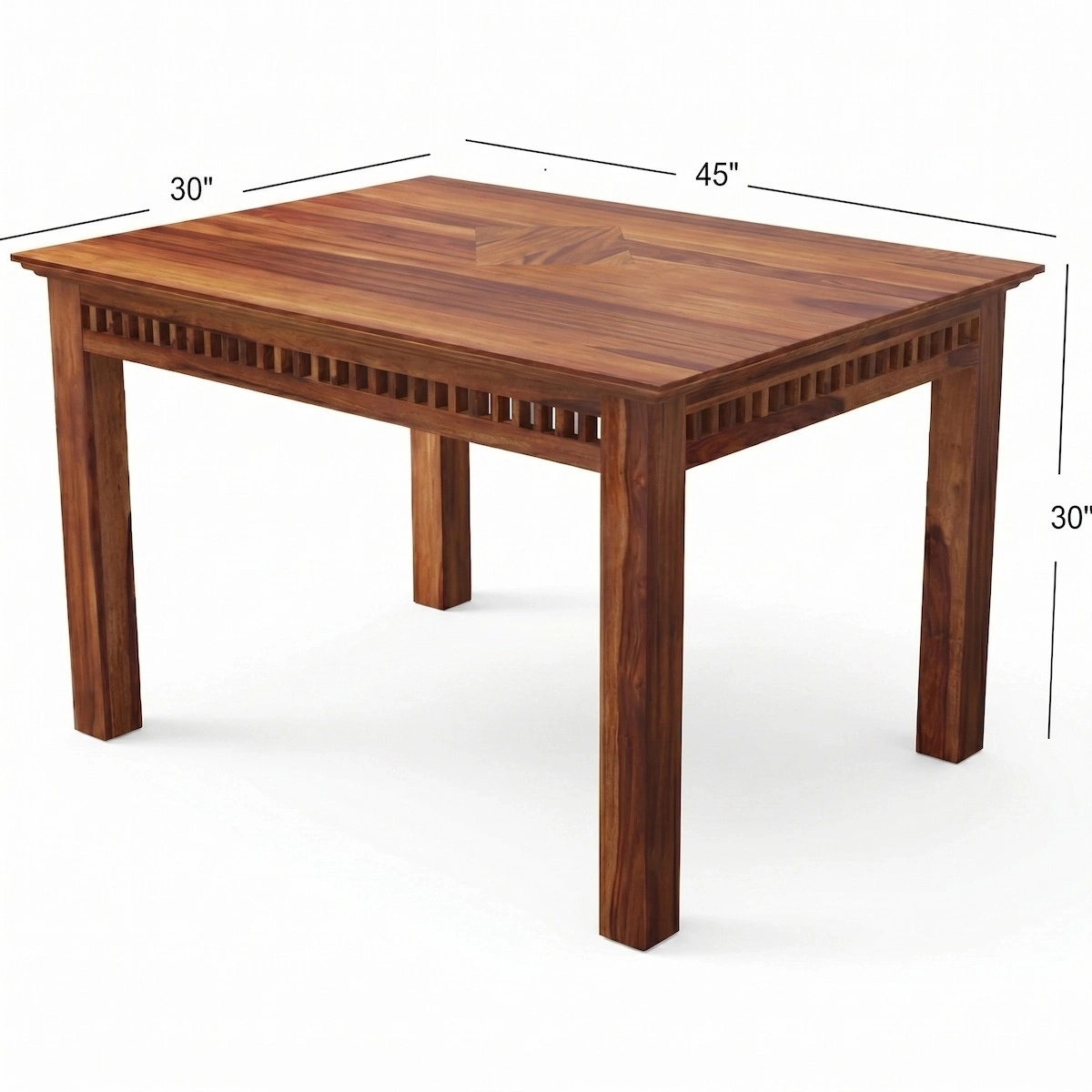Modern Wooden 4 Seater Dining Table View With Dimensions