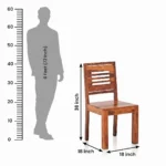 Solid Sheesham Wood 6 Seater Dining Table Chair Dimensions View