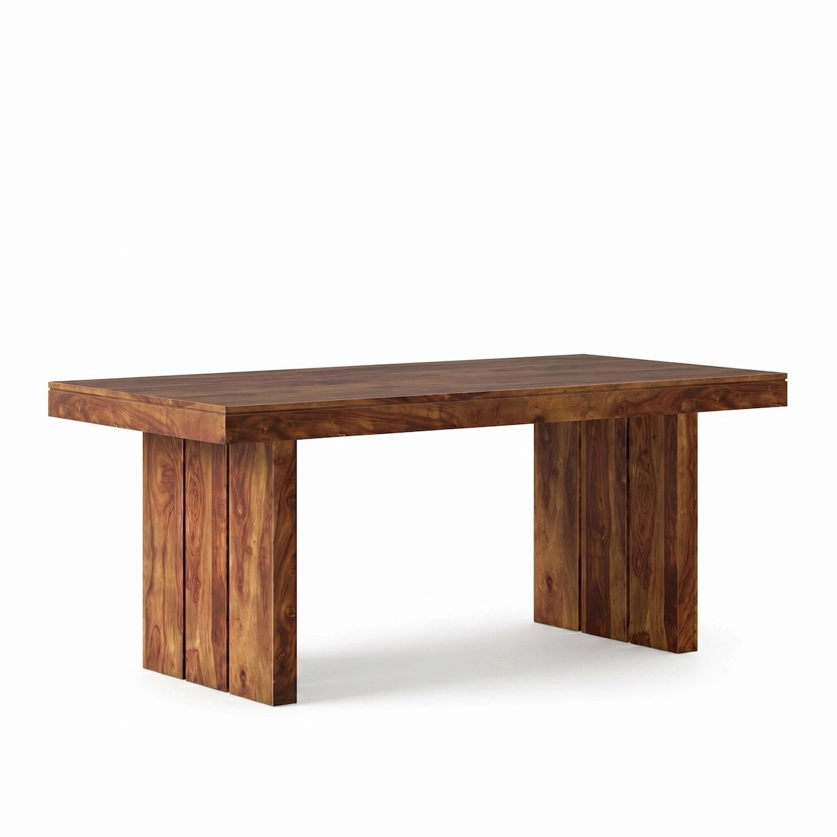 Modern 6 Seater Wooden Dining Table Close-up View
