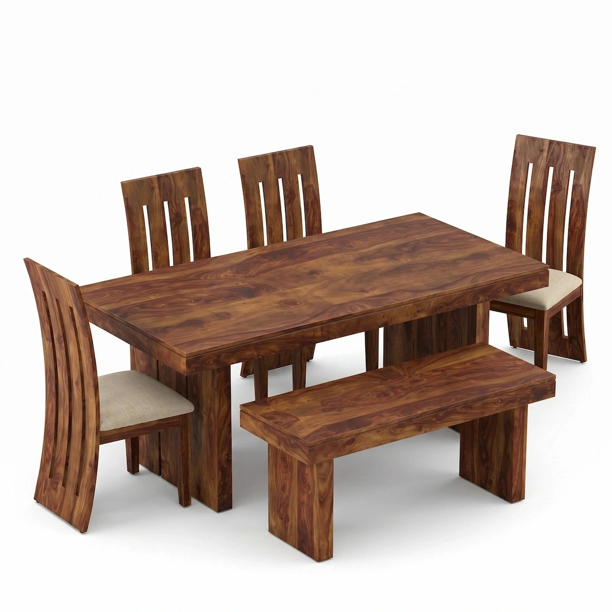 Modern 6 Seater Wooden Dining Table Top View