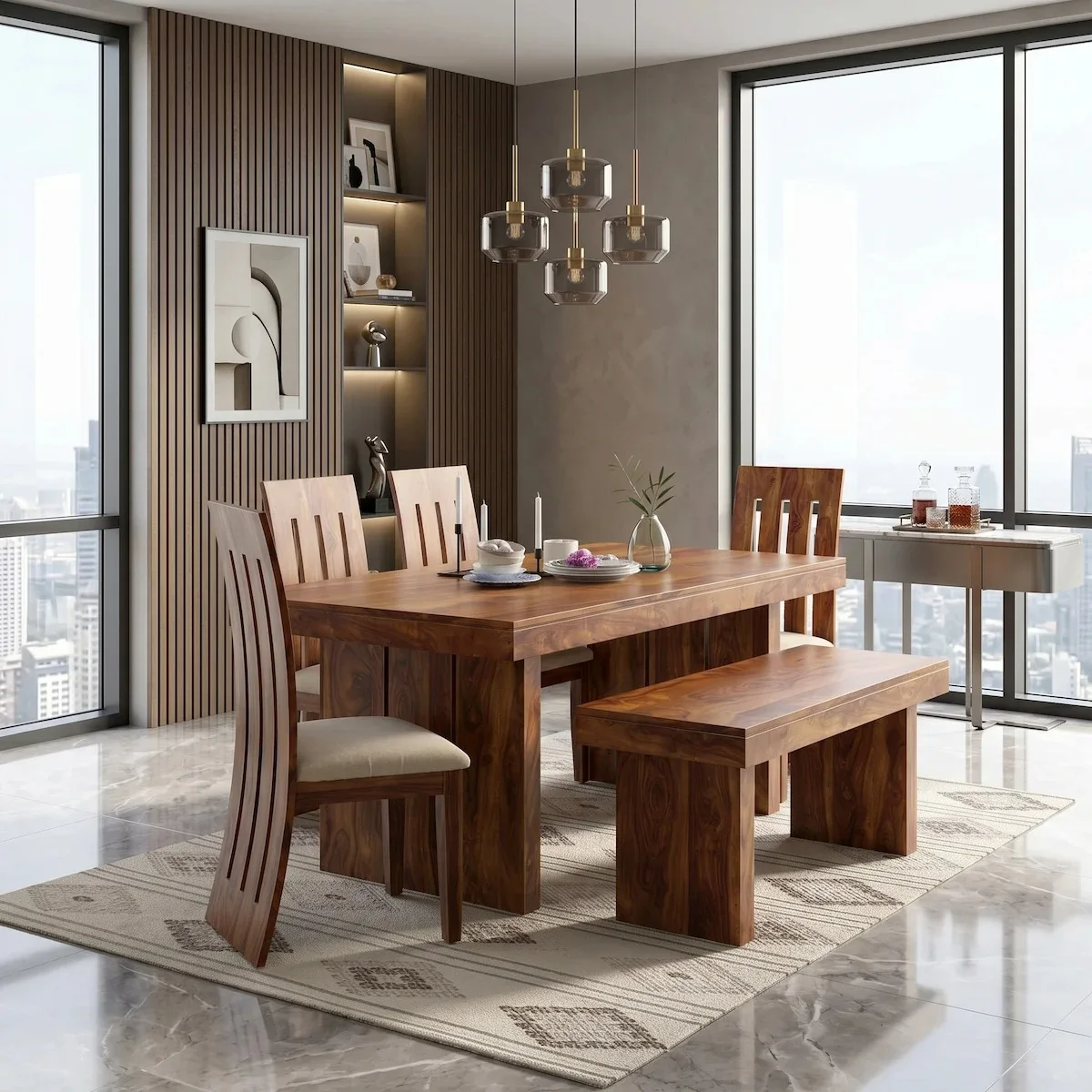Modern 6 Seater Wooden Dining Table