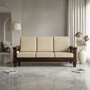 Solid Sheesham Wood 3-Person Sofa Furniture Sofa Set for Home Living Room