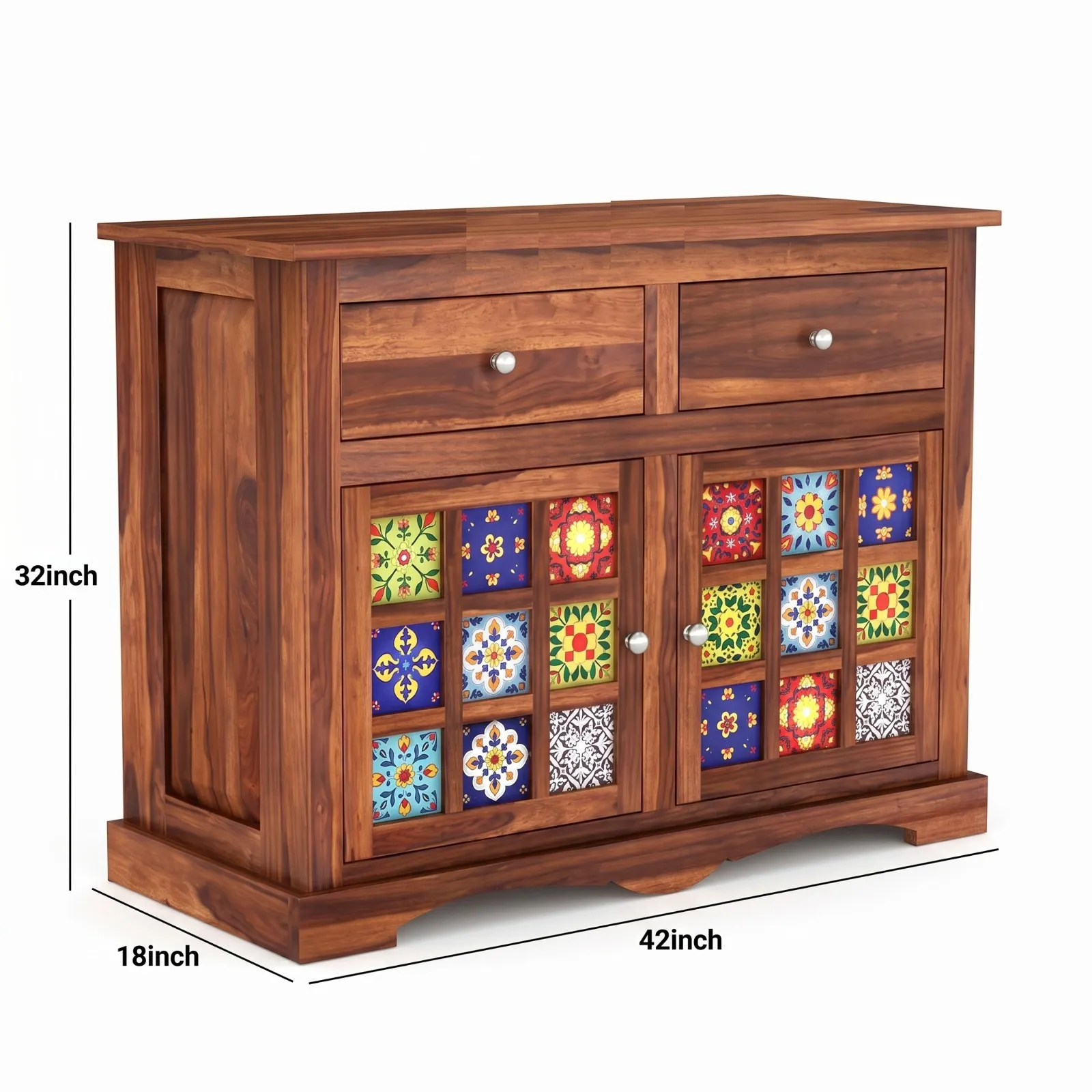 Sheesham Wood Cabinet Dimensions View