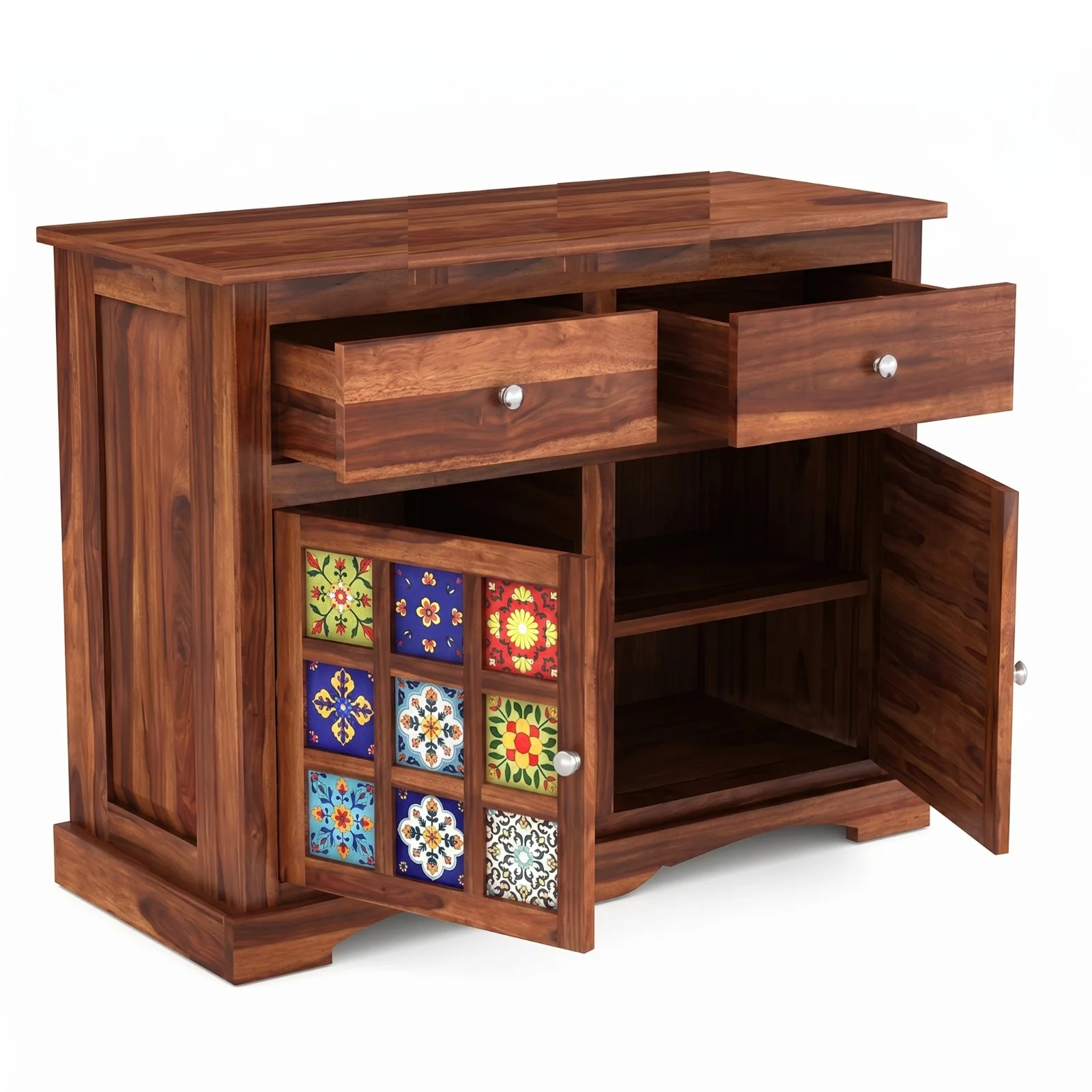Sheesham Wood Cabinet Side View