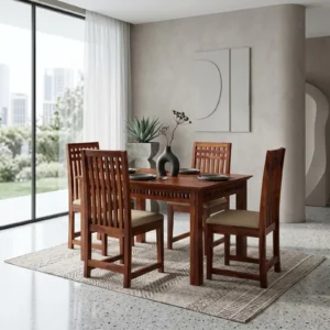 Solid Sheesham Wood 4 Seater Dining Table