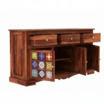 Wooden Cabinet with Shelves Front View