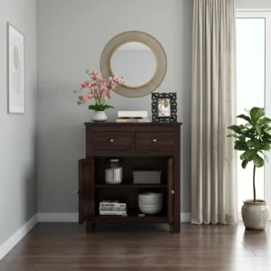 Solid Wood Cabinet Detailed Drawers View