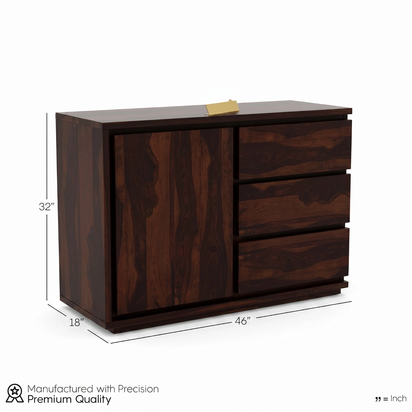 Sheesham Wood Storage Cabinet Dimensions View