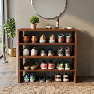 Wooden Shoe Rack for Home, Shoes Chappal Slippers Organizer Stand