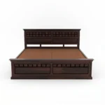 Designer Sheesham Wood King Size Bed Front View