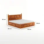 Wooden King Size Bed Dimensions and Measurement View