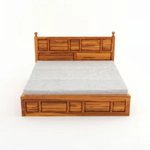 Wooden King Size Bed Front View