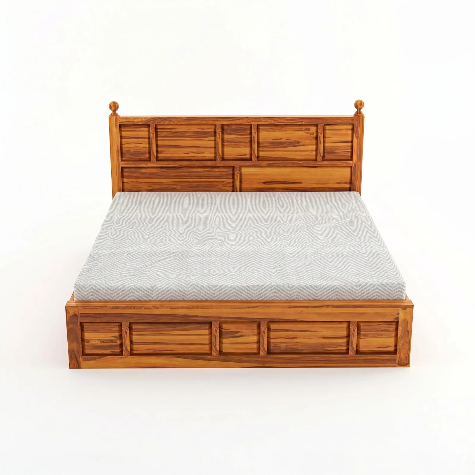 Wooden King Size Bed Front View