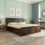 Handcrafted Sheesham Wood King Size Bed
