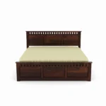 Handcrafted Sheesham Wood King Size Bed Front View