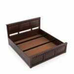 Handcrafted Sheesham Wood King Size Bed Top View
