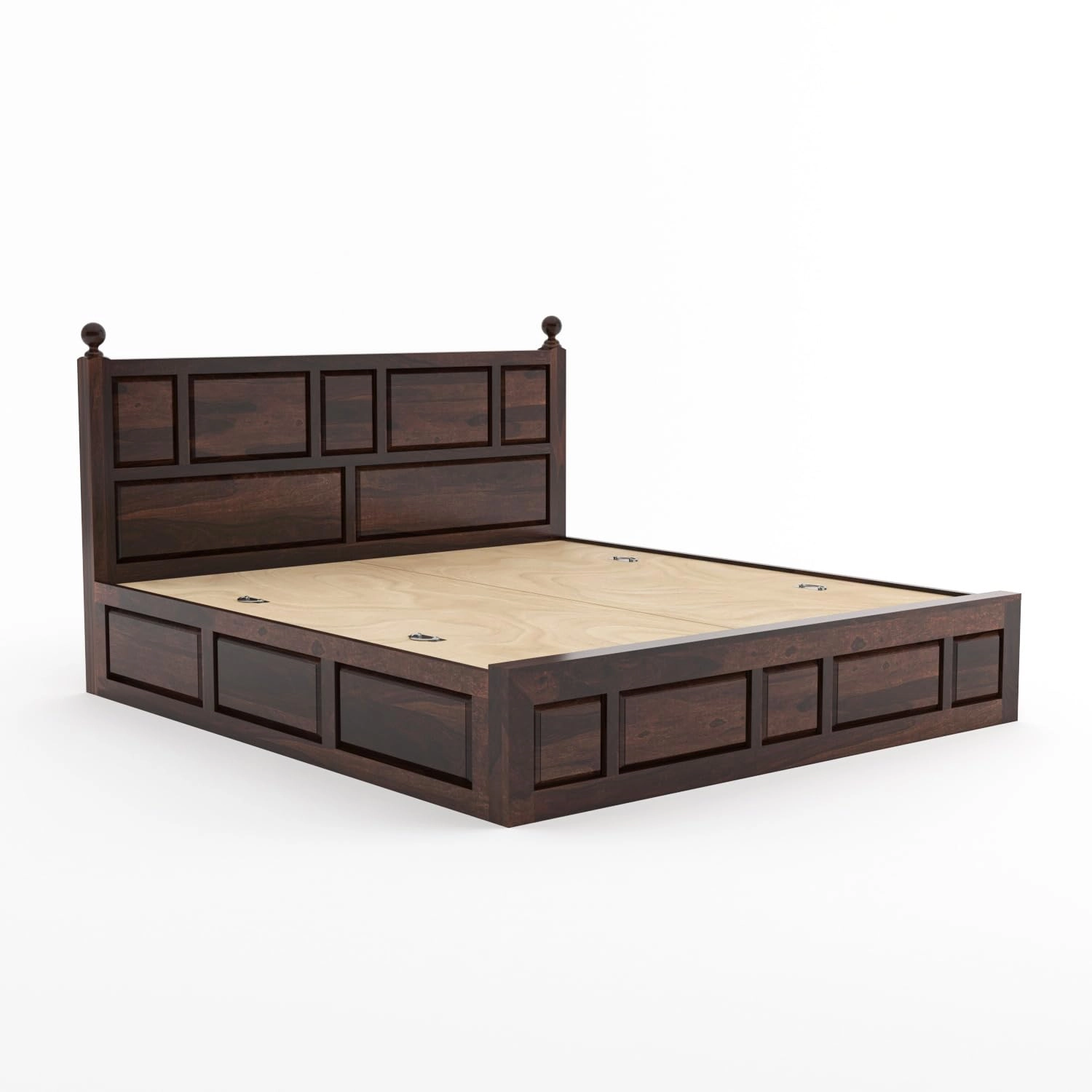Luxury Solid Wood King Size Bed Side View