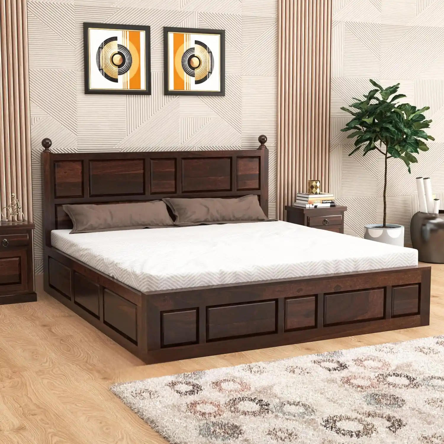 Luxury Solid Wood King Size Bed