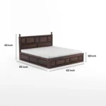Luxury Solid Wood King Size Bed Size & Measurement View