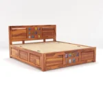 Modern King Size Sheesham Wood Bed Side View