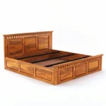 Solid Sheesham Wood King Size Bed Top View