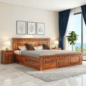 Solid Sheesham Wood King Size Bed
