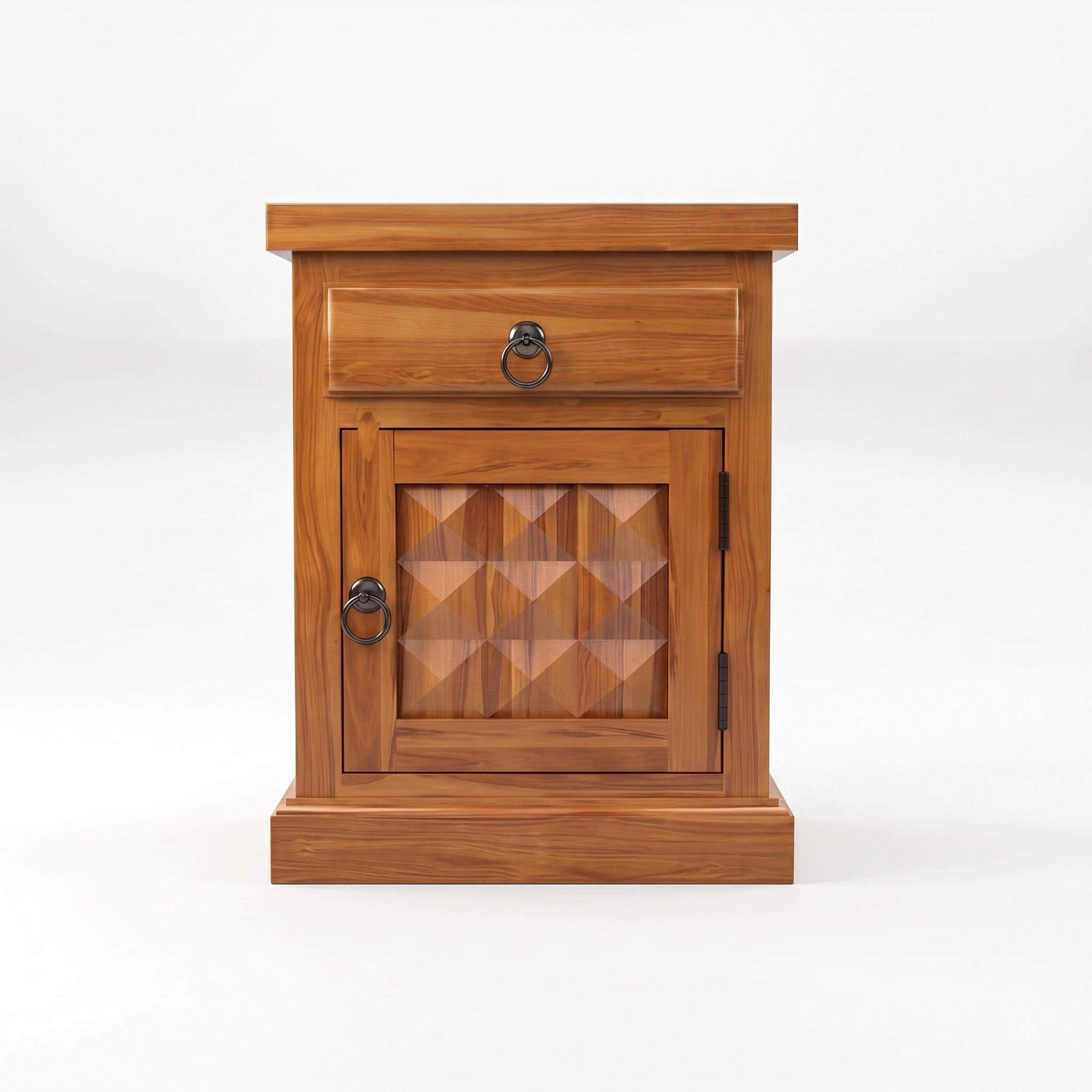 Wood Bedside Table Solid Wooden Drawer & Cabinet Storage Bed Side