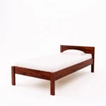 wooden single bed top view