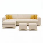 L shape 5 seater sofa set front view