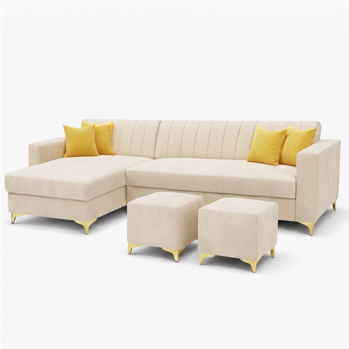 L shape 5 seater sofa set side view